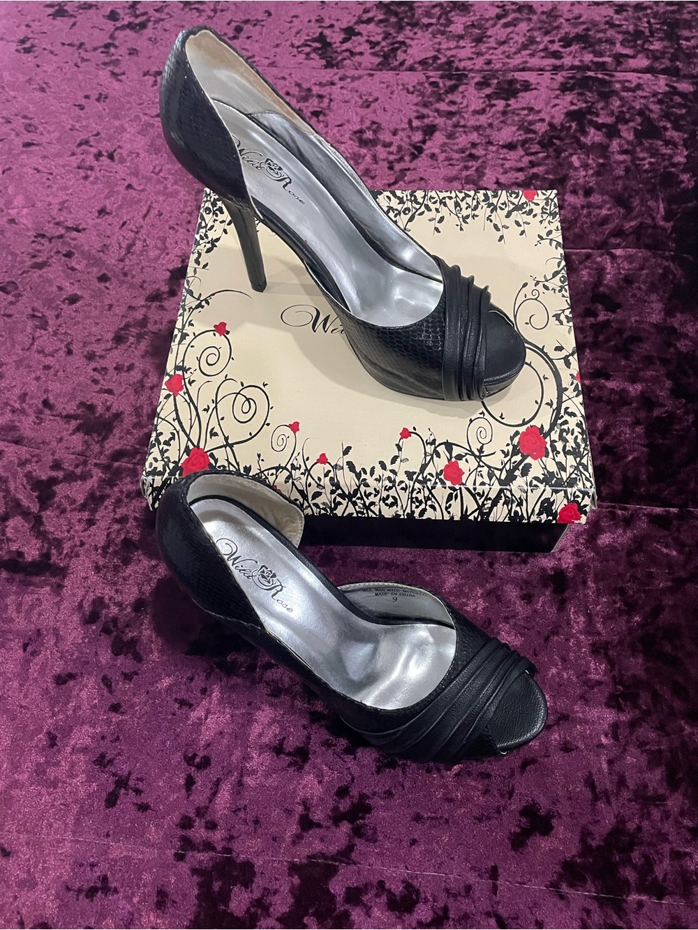 Windsor Smith Black Peep-Toe Stiletto Pumps